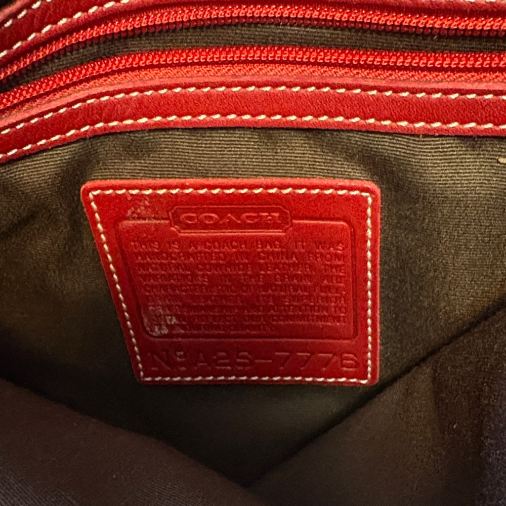 Coach Red Leather Tote Bag - Picture 10 of 16